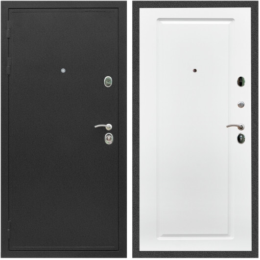 Дверь входная Graf Престиж Черный крокодил / МДФ 16 мм ФЛ-119 Ясень белый