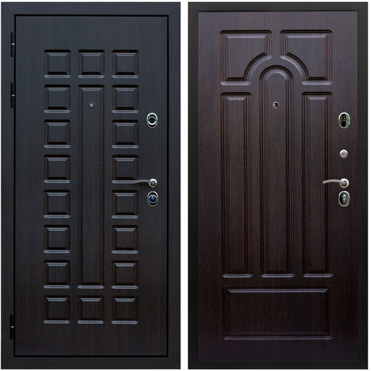 Дверь входная Graf Люксор 3К Шагрень черная / МДФ 6 мм ФЛ-58 Венге