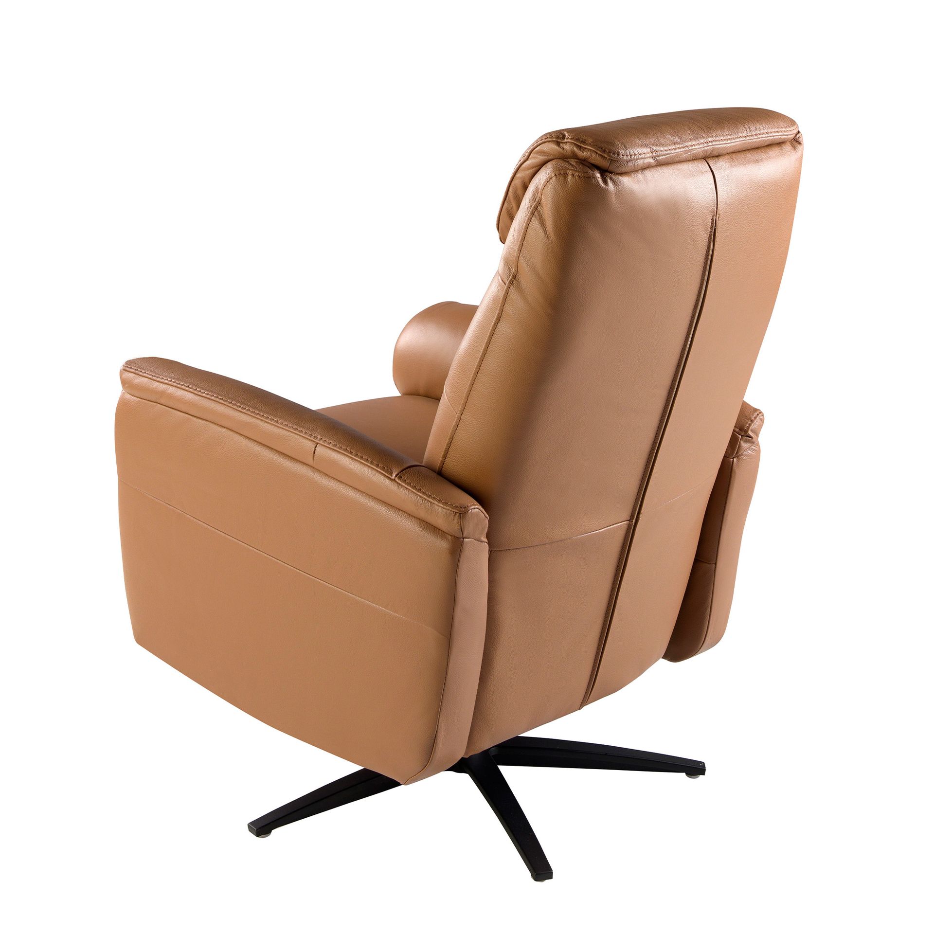 Кресло-реклайнер поворотное 5115/KM6011-M5671 из коричновой кожи Angel Cerda