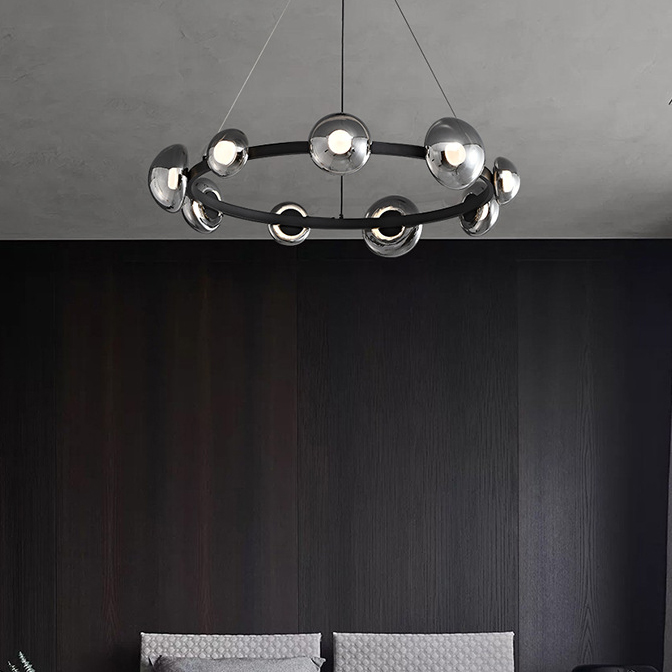 Подвесная люстра BOOSTER D68 Black by ImperiumLoft