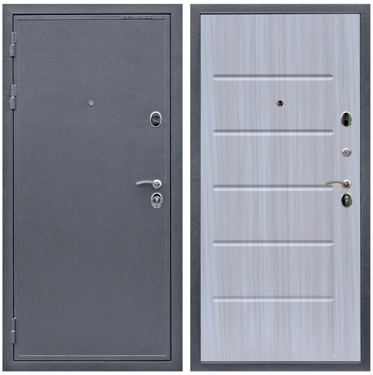 Дверь входная Graf Лондон Антик серебро / МДФ 16 мм ФЛ-102 Сандал белый