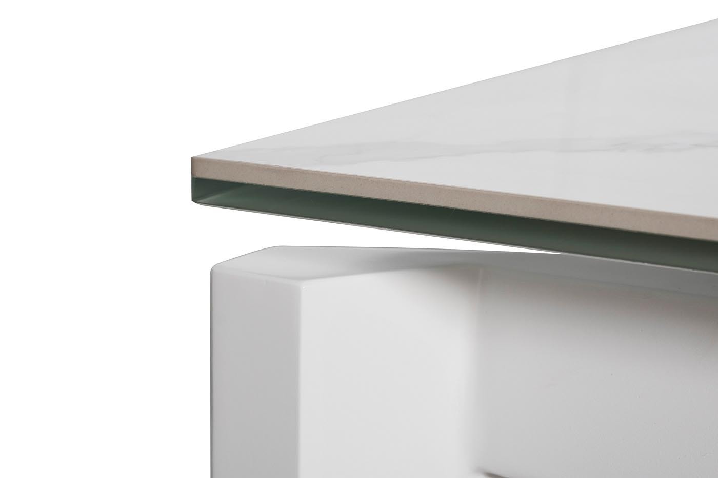 Стол обеденный раскладной керамический белый Garda Decor 83MC-1948DT WH