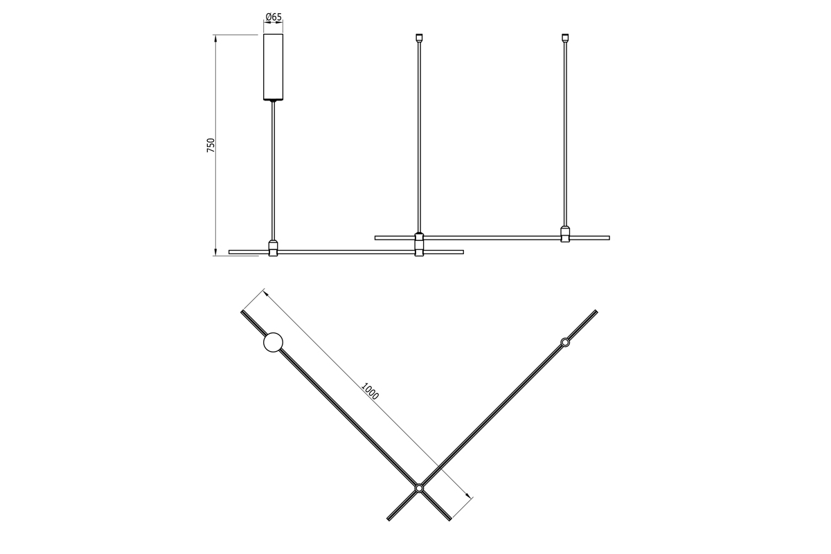Основание для модульных светодиодных светильников Donolux DL20222L1000x2B Black