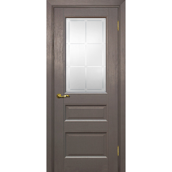 Межкомнатная дверь Graf PSU-29 Сатинат с художественным рисунком решетка Каменное дерево (2000 х 900)