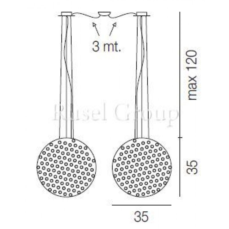 Подвесной светильник Vistosi RINA SP 35C D2