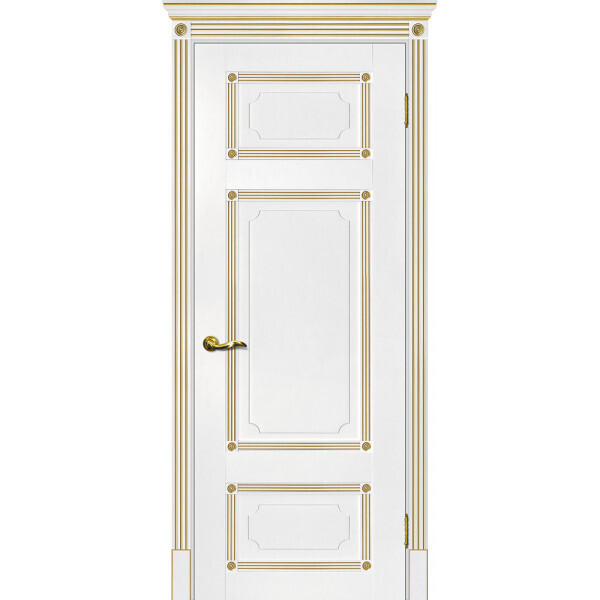 Межкомнатная дверь Graf Флоренция-3 белый, патина золото (1900 х 600)