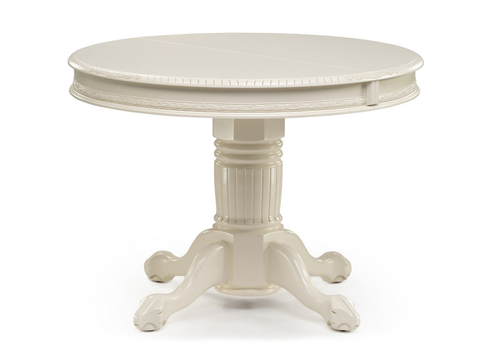 Стол деревянный Woodville Альфред 110(160)х110х80 слоновая кость 450828