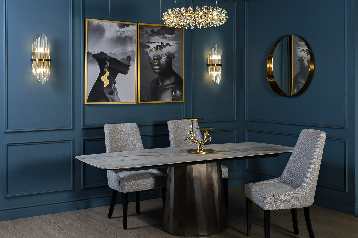 Люстра подвесная латунь, стекло прозр. d60 Garda Decor 92EL-80241