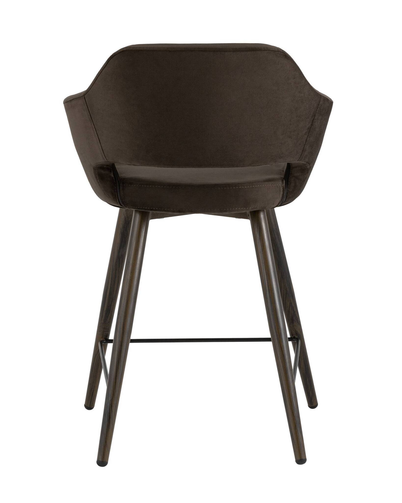 Стул полубарный Саймон велюр тёмно-коричневый Stool Group