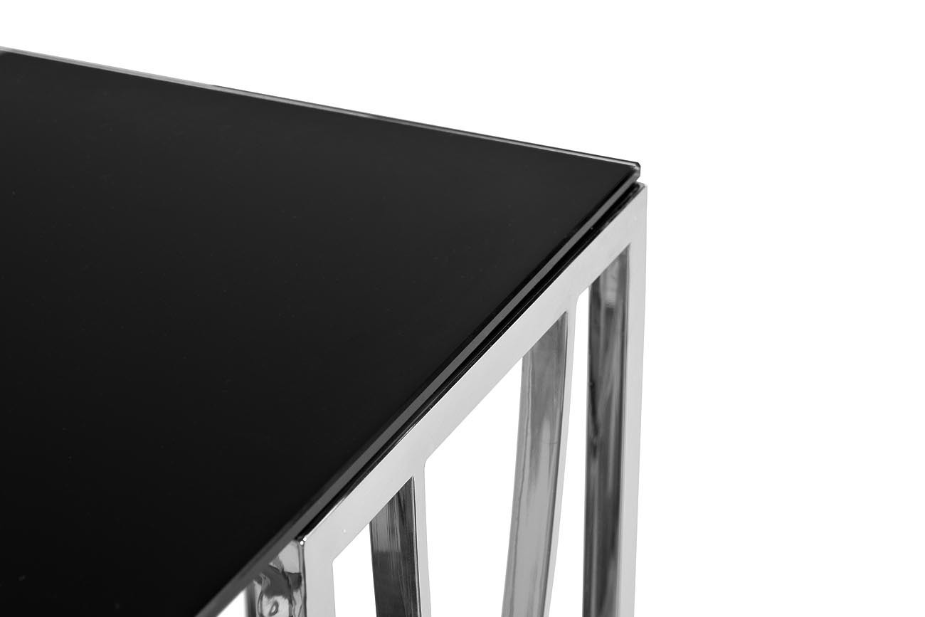 Консоль черное стекло/хром Garda Decor 13RXC3102-SILVER