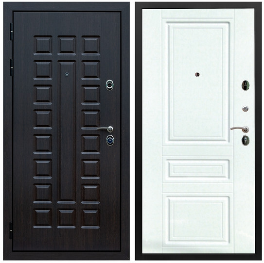 Дверь входная Graf Люксор 3К Шагрень черная / МДФ 16 мм ФЛ-243 Ясень белый