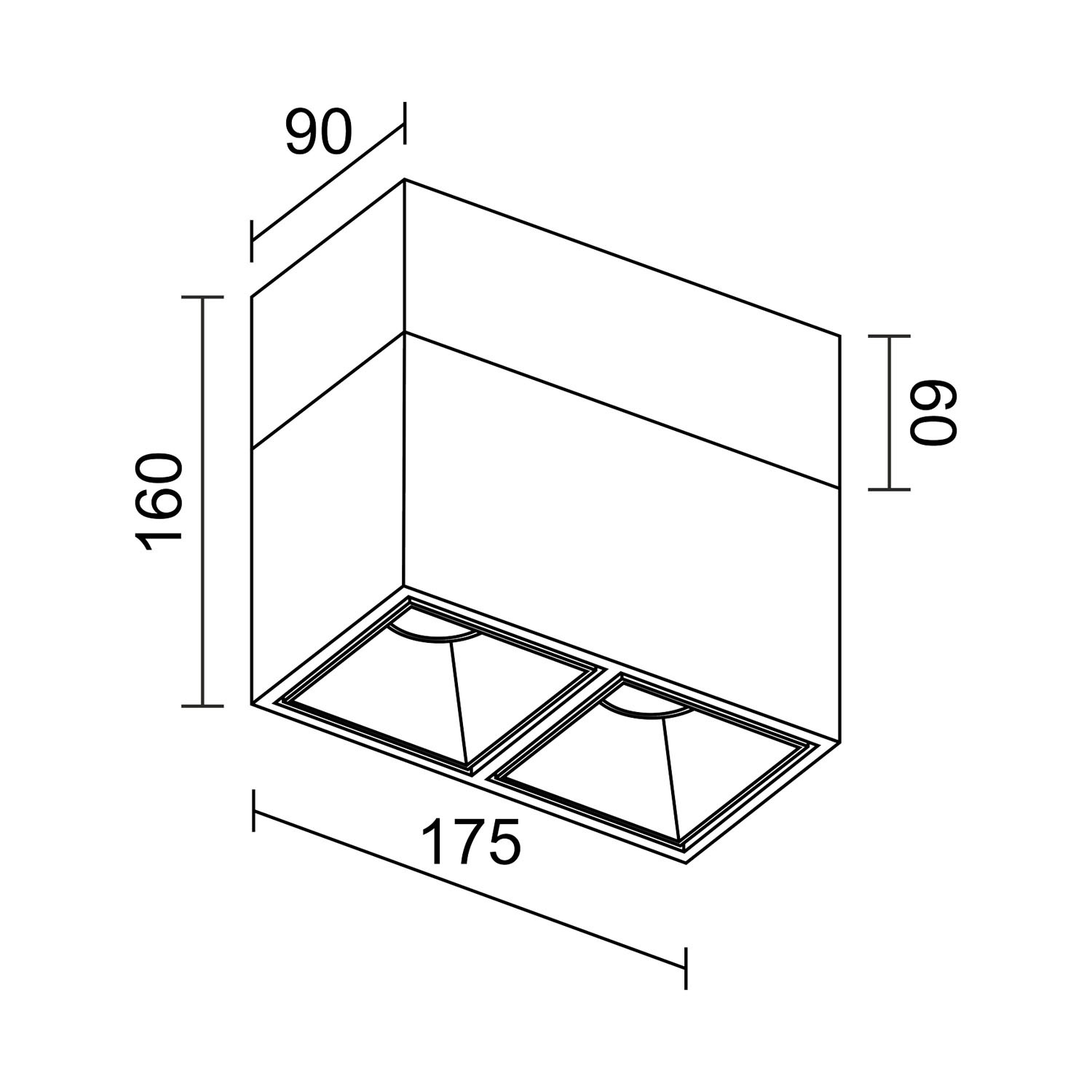 Накладной светодиодный светильник Ledron KUBING 2 Wooden 160 White