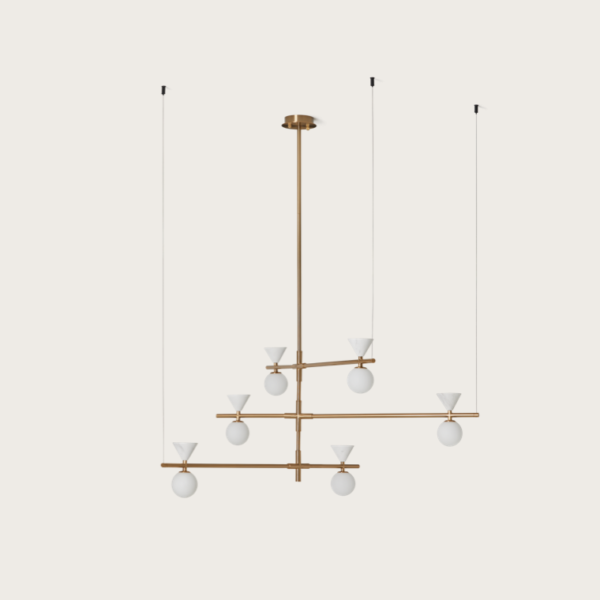 Подвесной светильник Oneta L золотой металл / белый мрамор Aromas del Campo