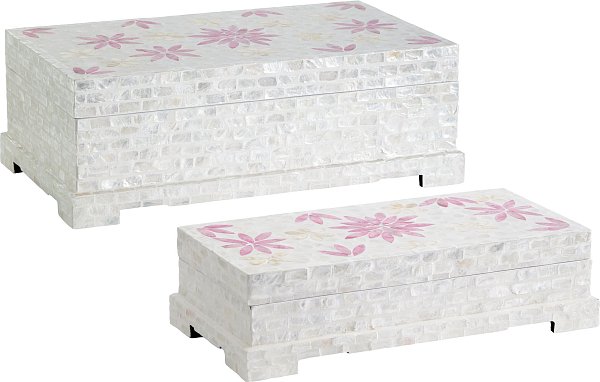 Шкатулки с отделкой раковинами устриц, набор Glasar 67-003-W