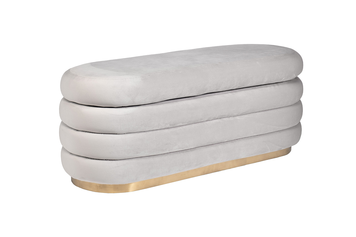 Банкетка с ящиком для хранения велюровая серая Garda Decor N-BANK-547 SER