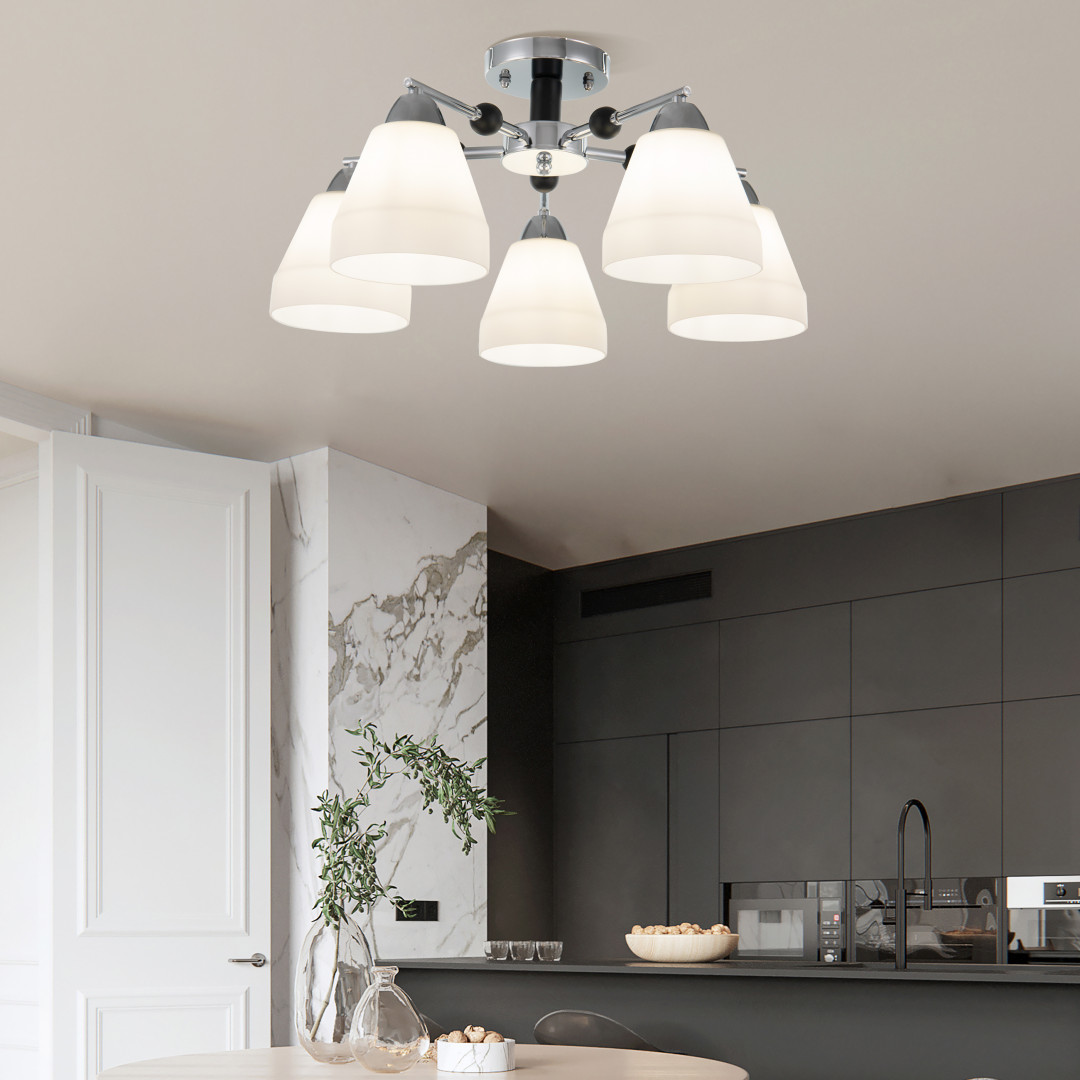 Люстра с плафонами 325119/5 CR+BK Arte Milano