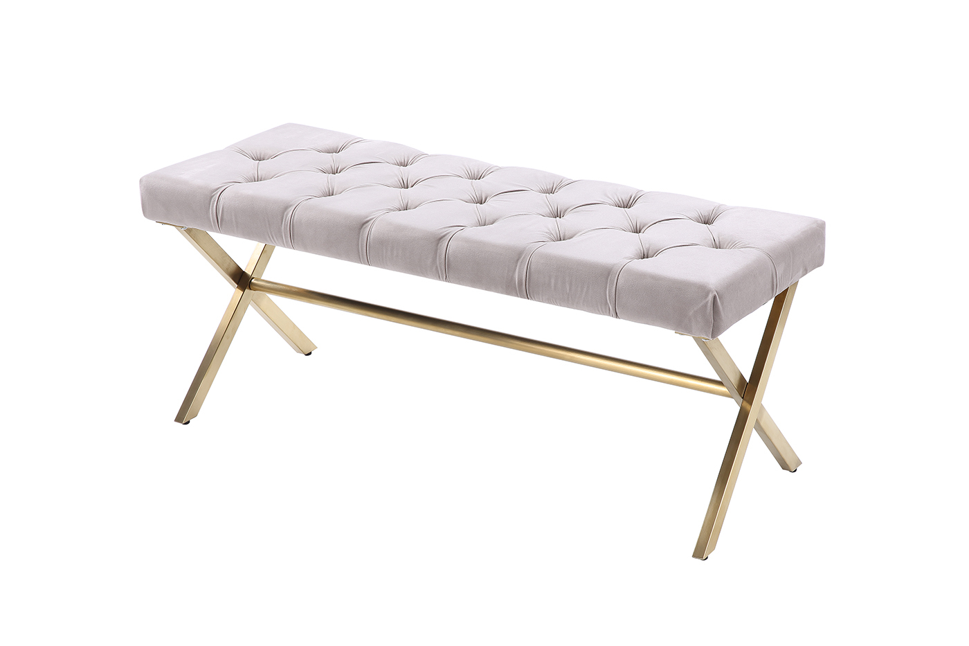 Банкетка велюровая бежевая Garda Decor N-2133BANK-BEG