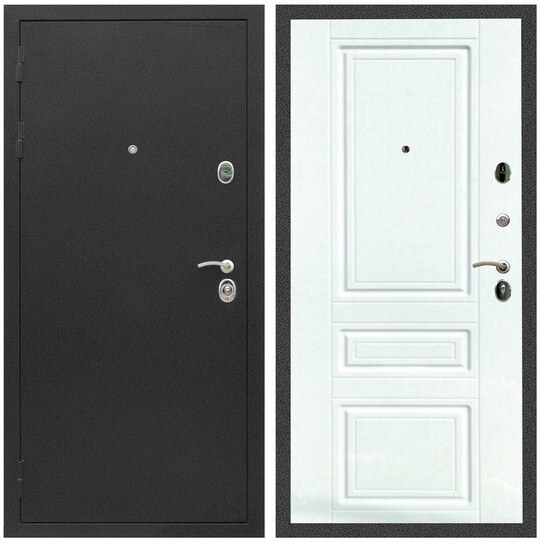 Дверь входная Graf Люкс ТП-70 Черный крокодил / МДФ 16 мм ФЛ-243 Ясень белый