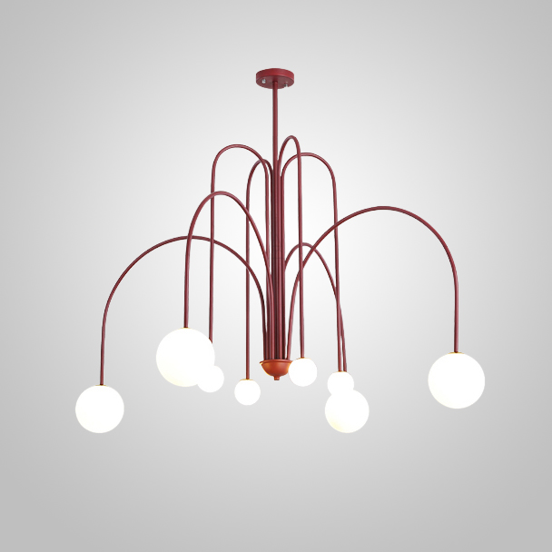 Потолочная люстра DAY L8 D130 Red by ImperiumLoft