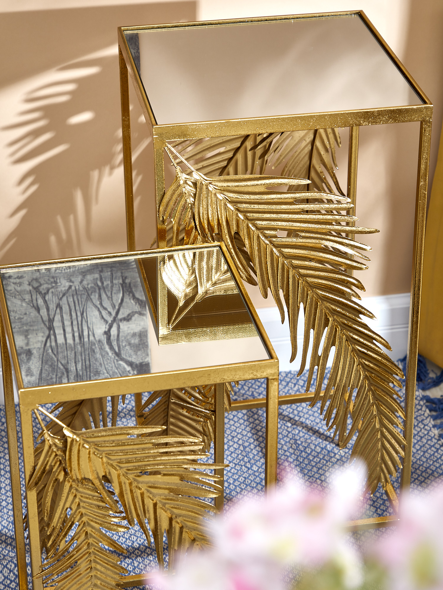 Столики интерьерные с зеркальной столешницей, набор, Glasar 57-103/102