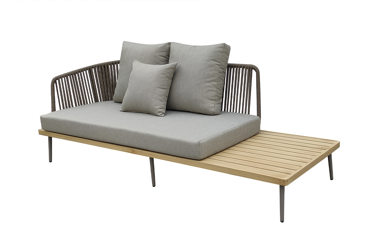 Диван Bayley трехместный левосторонний уличный серый Garda Decor 129KN-03047