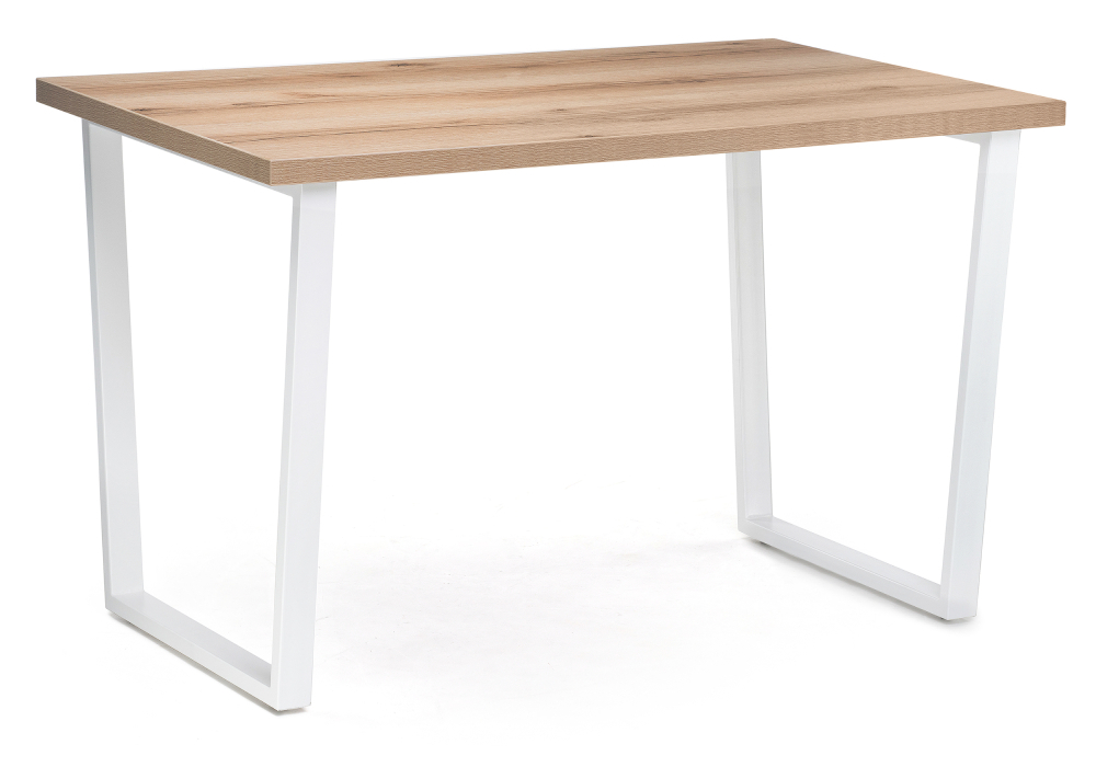 Стол деревянный Woodville Лота Лофт 120х74х75 25 мм дуб делано светлый / матовый белый 489649