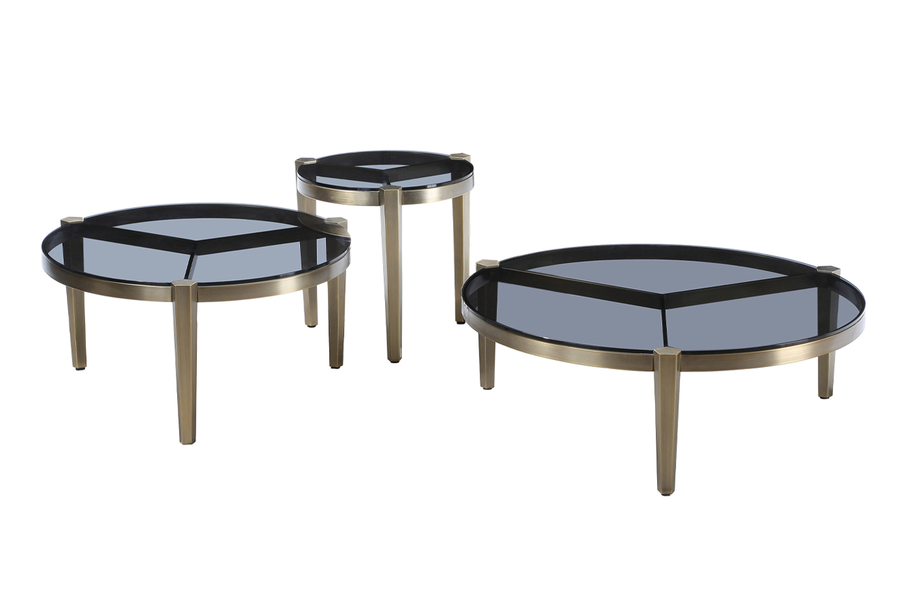 Стол журнальный круглый со стеклом Garda Decor 58DB-25857