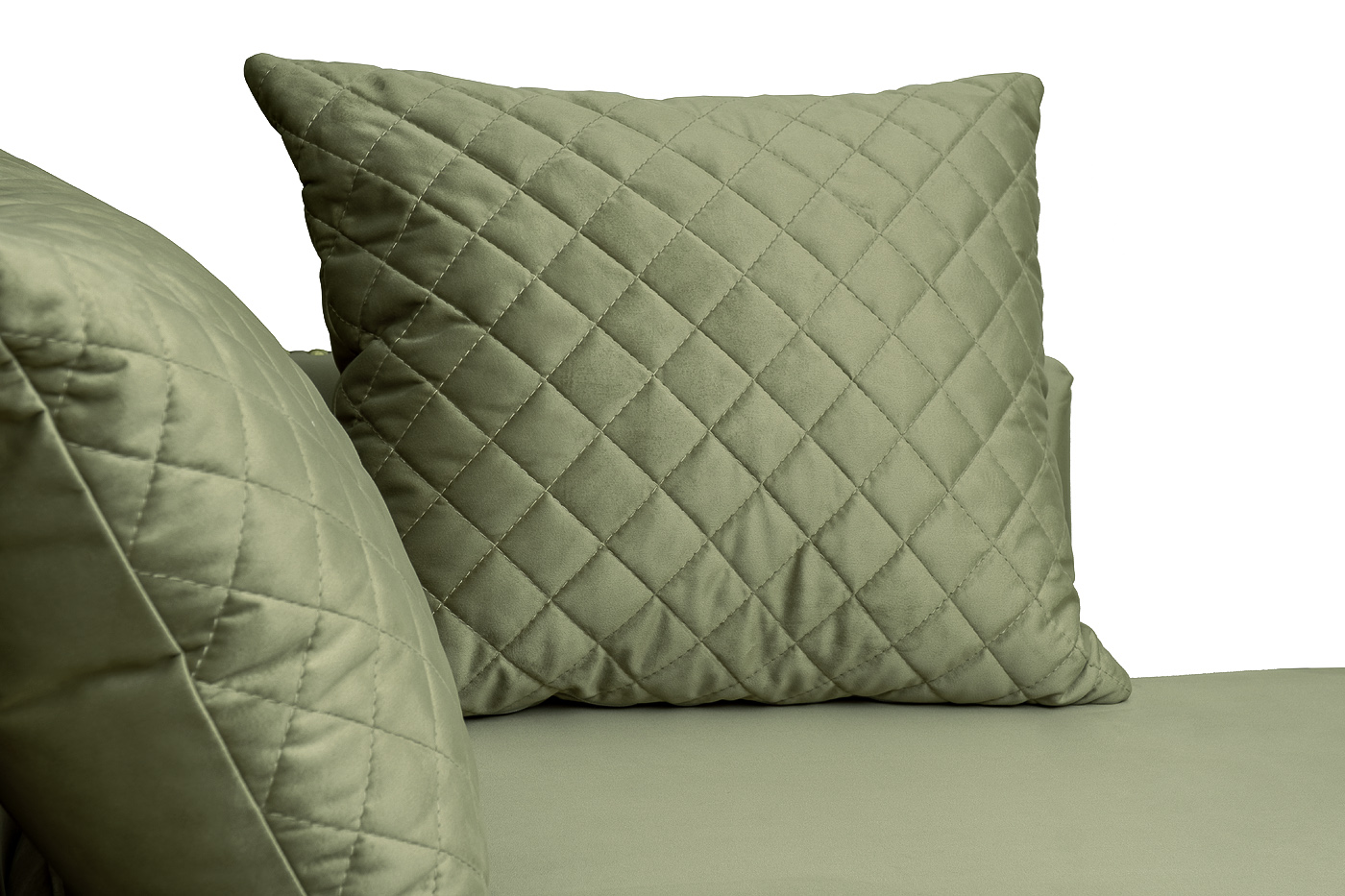 Диван-кушетка правый велюровый оливковый Garda Decor SORRENTO-COUCH-Colt1002