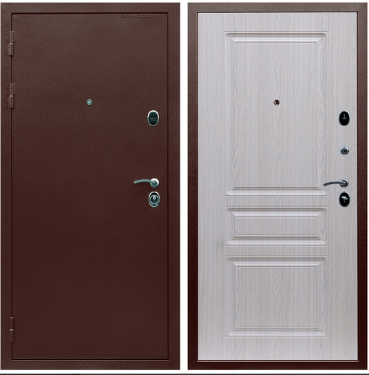 Дверь входная Graf Люкс ТП-70 Антик медь / МДФ 16 мм ФЛ-243 Дуб беленый