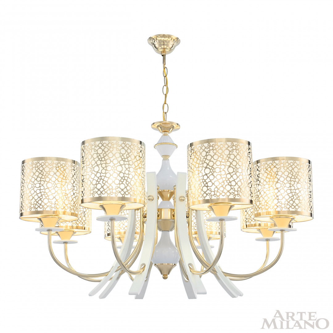 Люстра подвесная с плафонами 306067/8 Wh/Gd Arte Milano