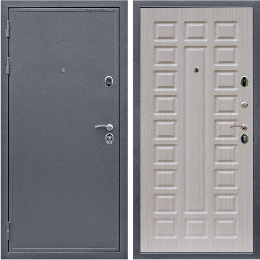 Дверь входная Graf Лондон 2 Антик серебро / МДФ 16 мм ФЛ-183 Сандал белый