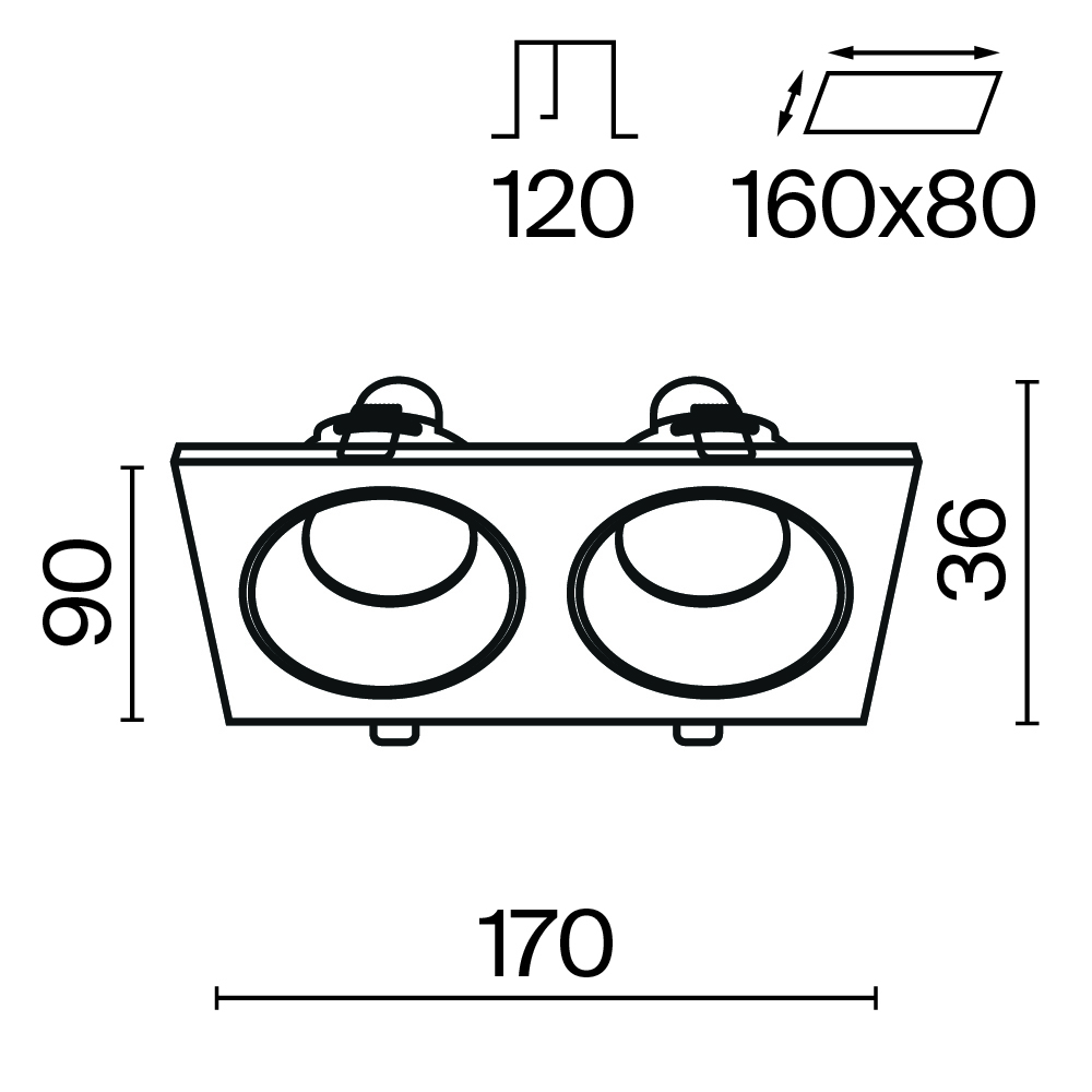 Встраиваемый светильник Technical DL033-2-02B