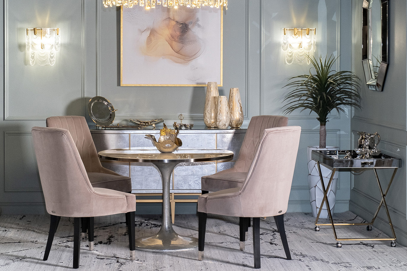 Стол обеденный Misty White белый искусственный мрамор Garda Decor 33FS-21009STOL/OB