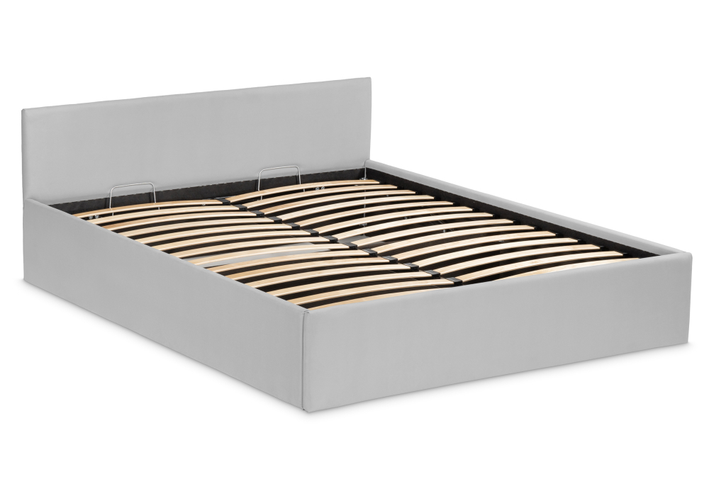 Кровать Woodville Оливия 160х200 с ПМ светло-серая 533901