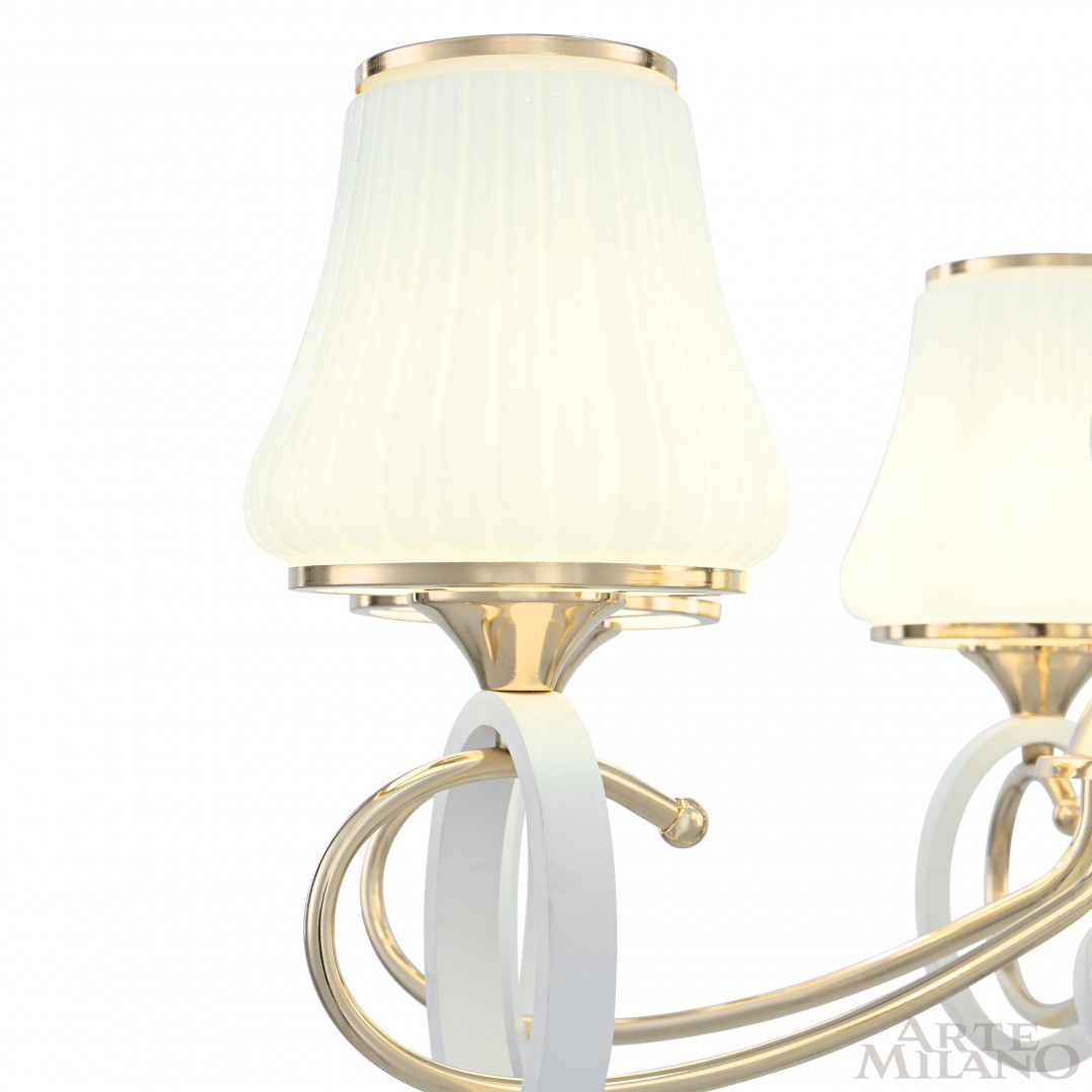 Люстра подвесная с плафонами 302387/8 Wh/Gd Arte Milano