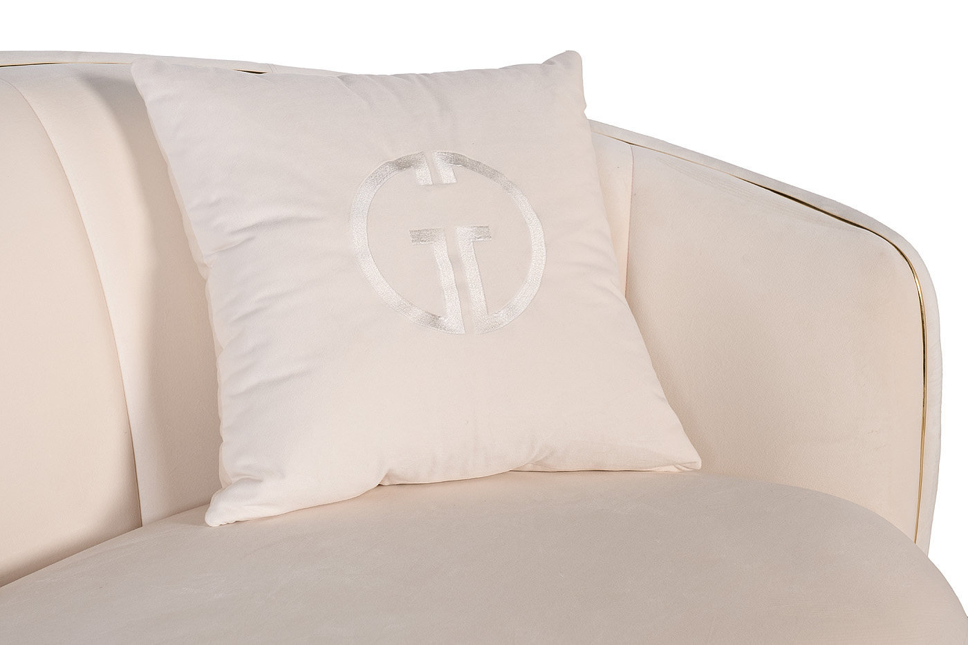 Диван трехместный велюровый бежевый Garda Decor 102AN-33831