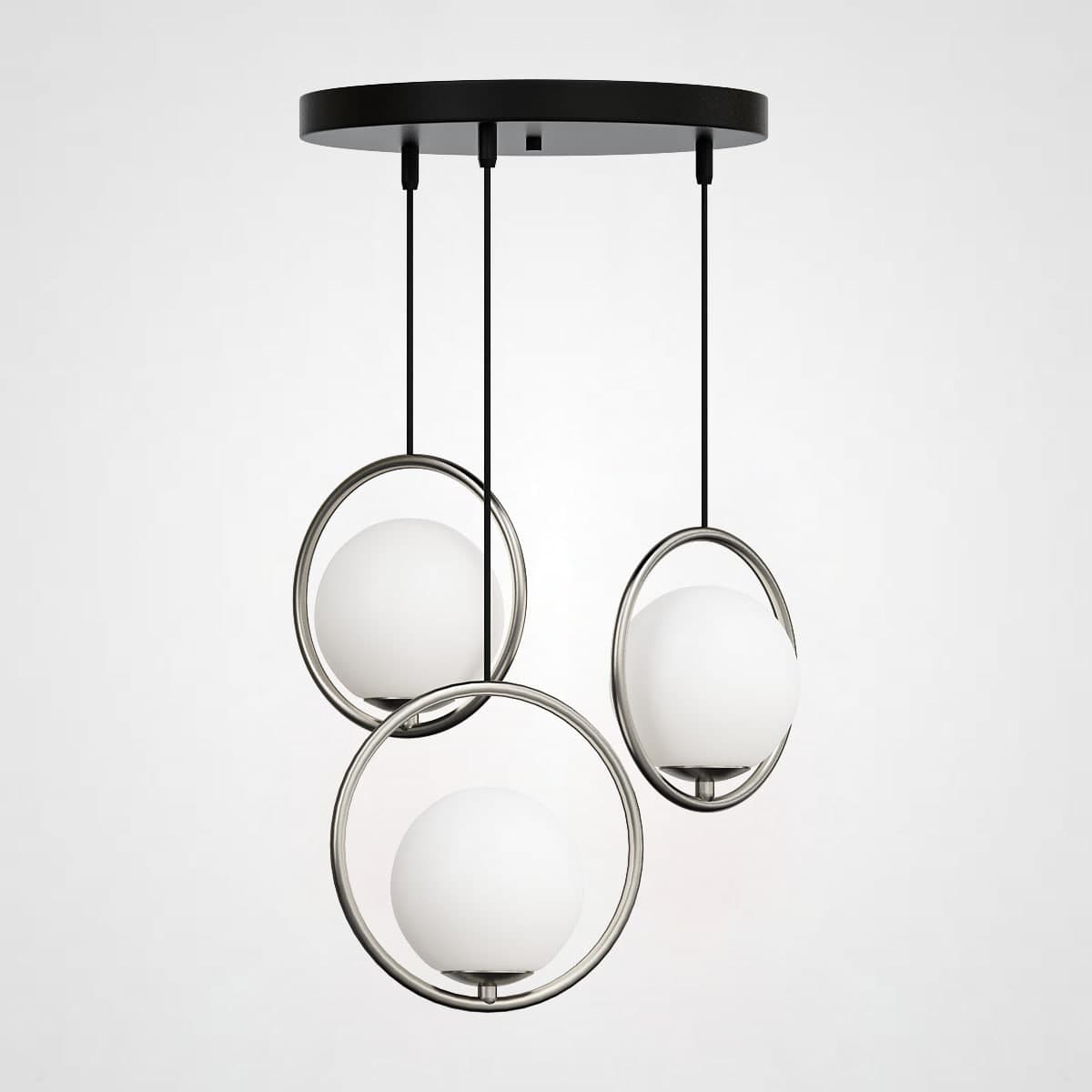 Подвесной светильник HOOP-TRIO Серебро, Круг, Диск by ImperiumLoft