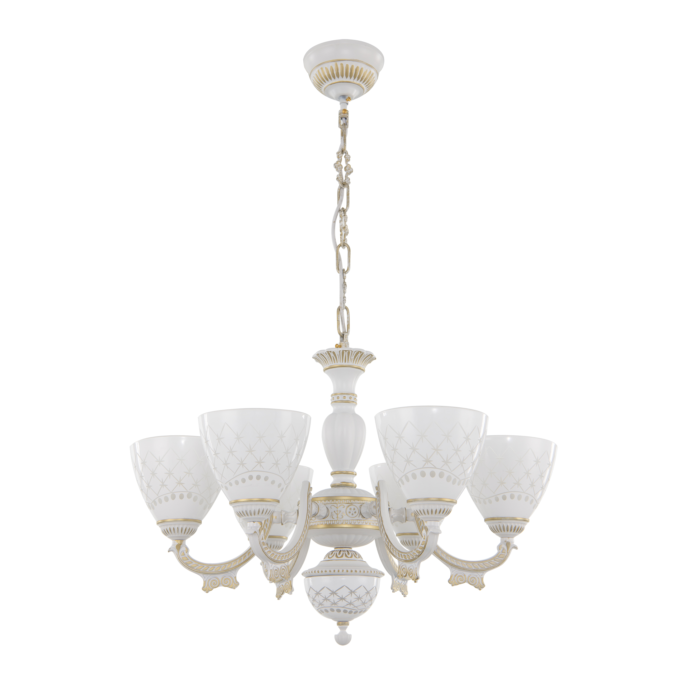 Люстра с плафонами 343837/6 WT+G Arte Milano