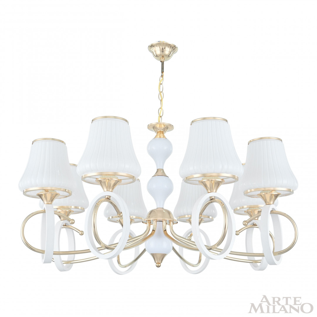 Люстра подвесная с плафонами 302387/8 Wh/Gd Arte Milano
