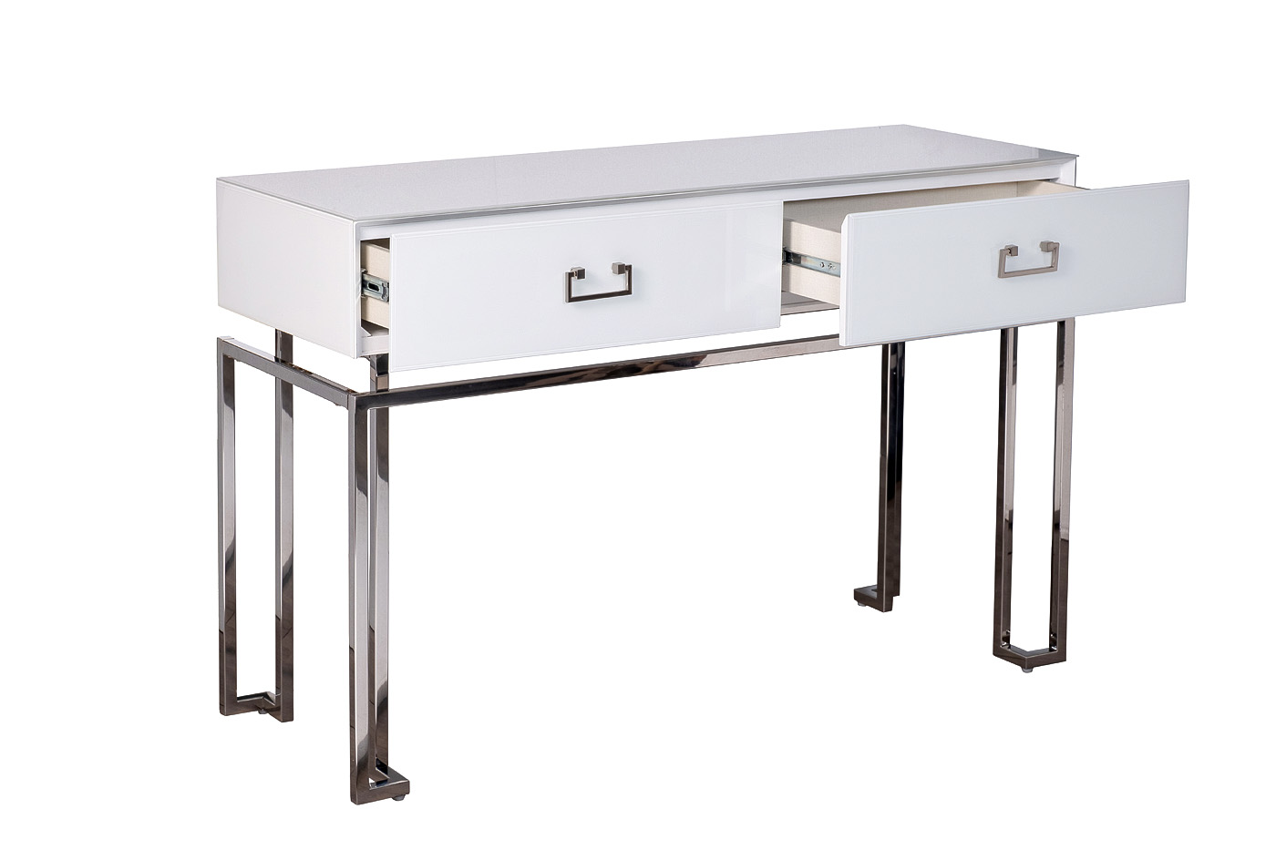 Консоль с ящиками белая/хром Garda Decor KFG070-NI