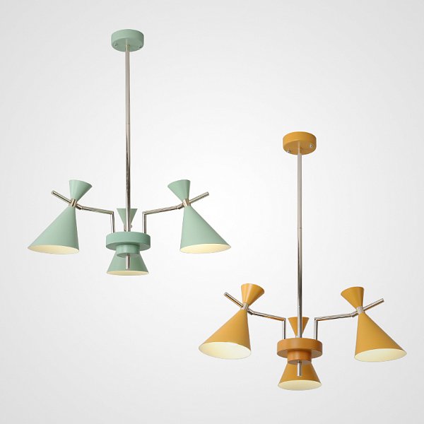 Люстра на штанге FRANKA D80 3 lamps Green by ImperiumLoft