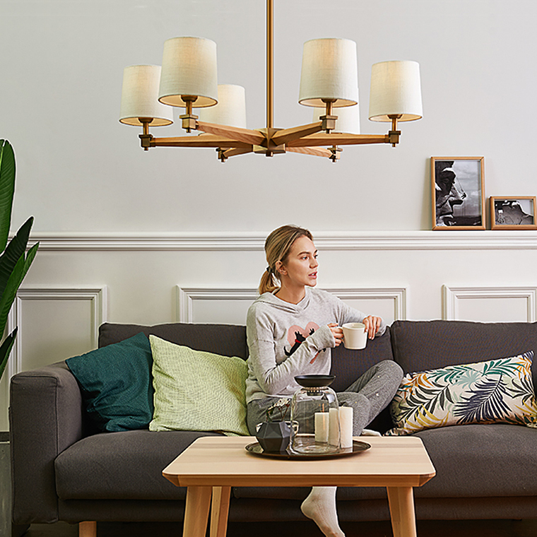 Люстра Jorgenson D85 White/Light wood by ImperiumLoft