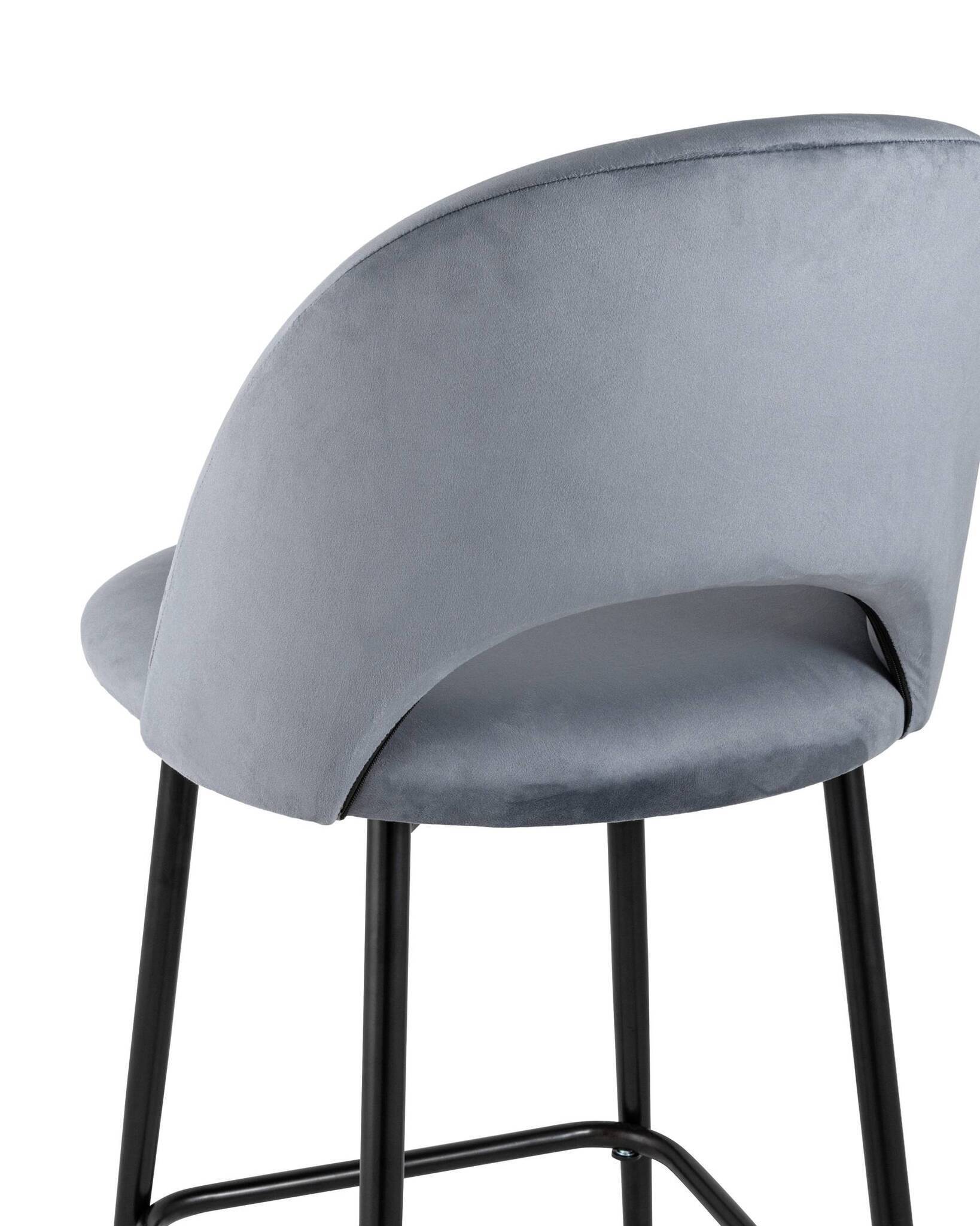 Стул полубарный Меган велюр серый Stool Group