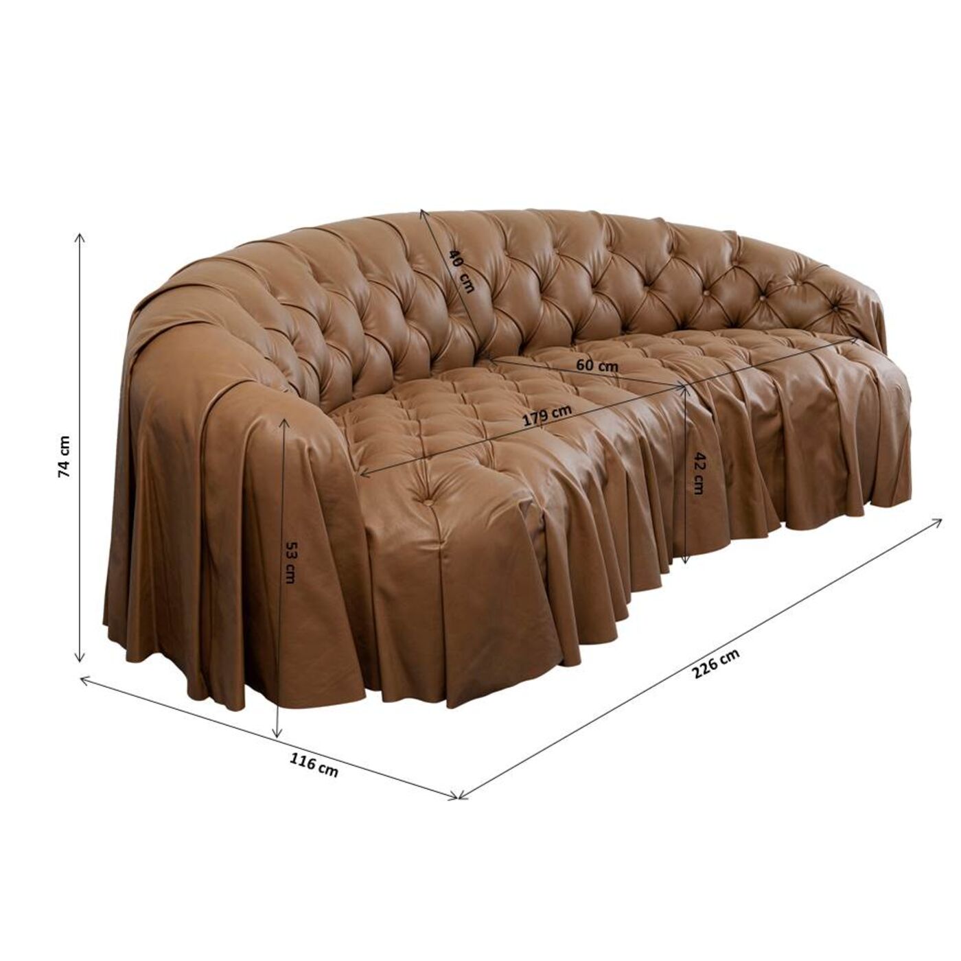 Диван трехместный Drapes 226 см KARE 87795