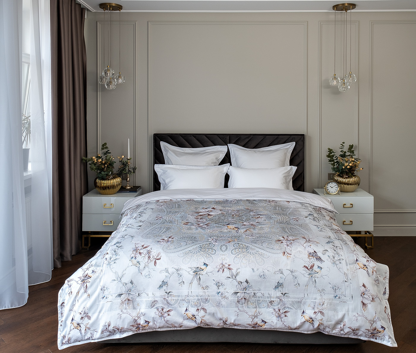 Пододеяльник сатиновый "Грёзы" 220х200см с принтом Garda Decor 107TD-D0033FG-POD GR PR