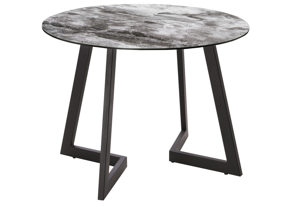 Стол Woodville Алингсос черная шагрень / мрамор серый 462115