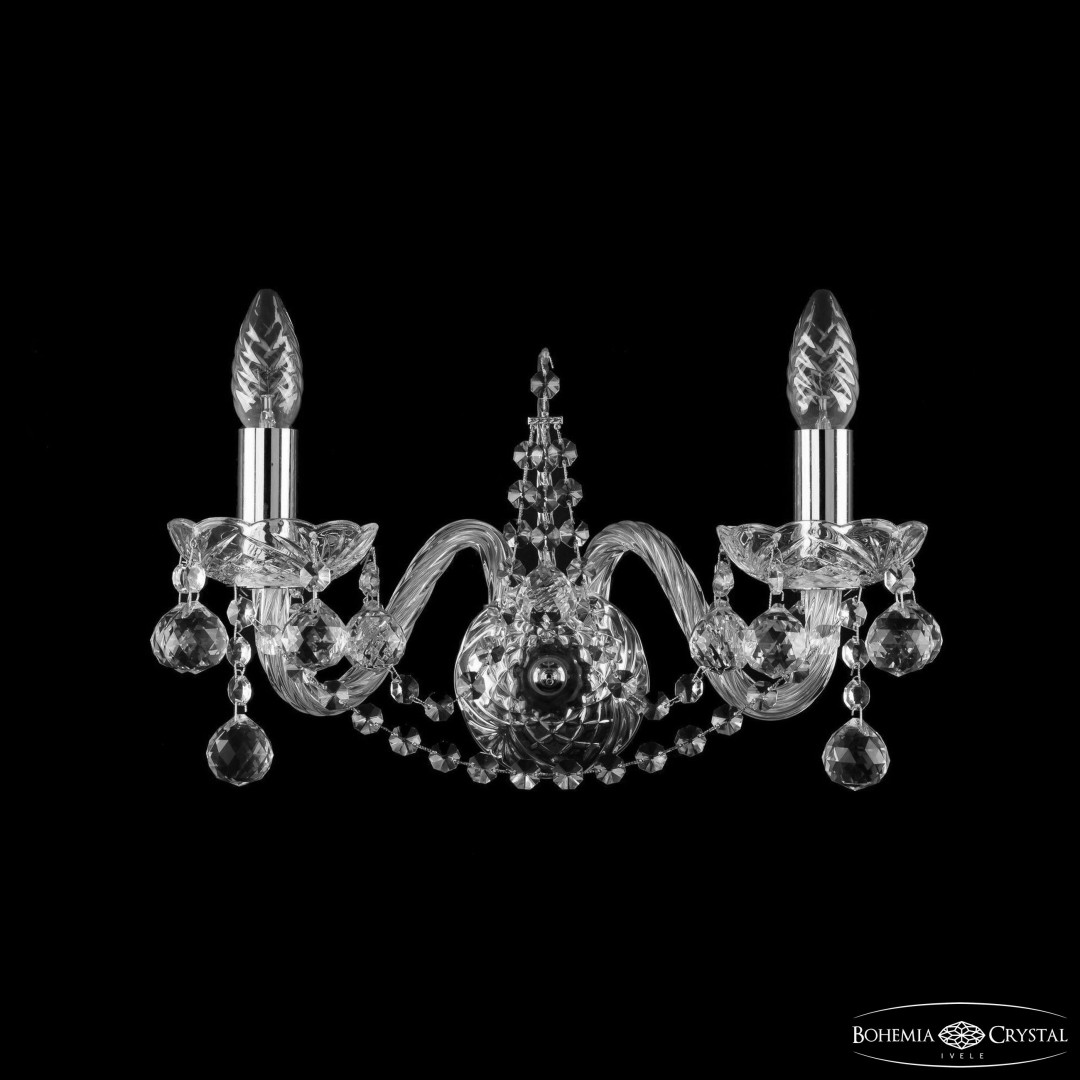 Бра хрустальные 1411B/2/160 Ni Balls Bohemia Ivele Crystal