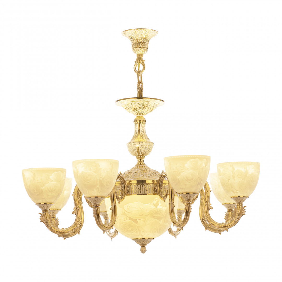 Люстра бронзовая 71203P/8/210 GW P1 U Rose