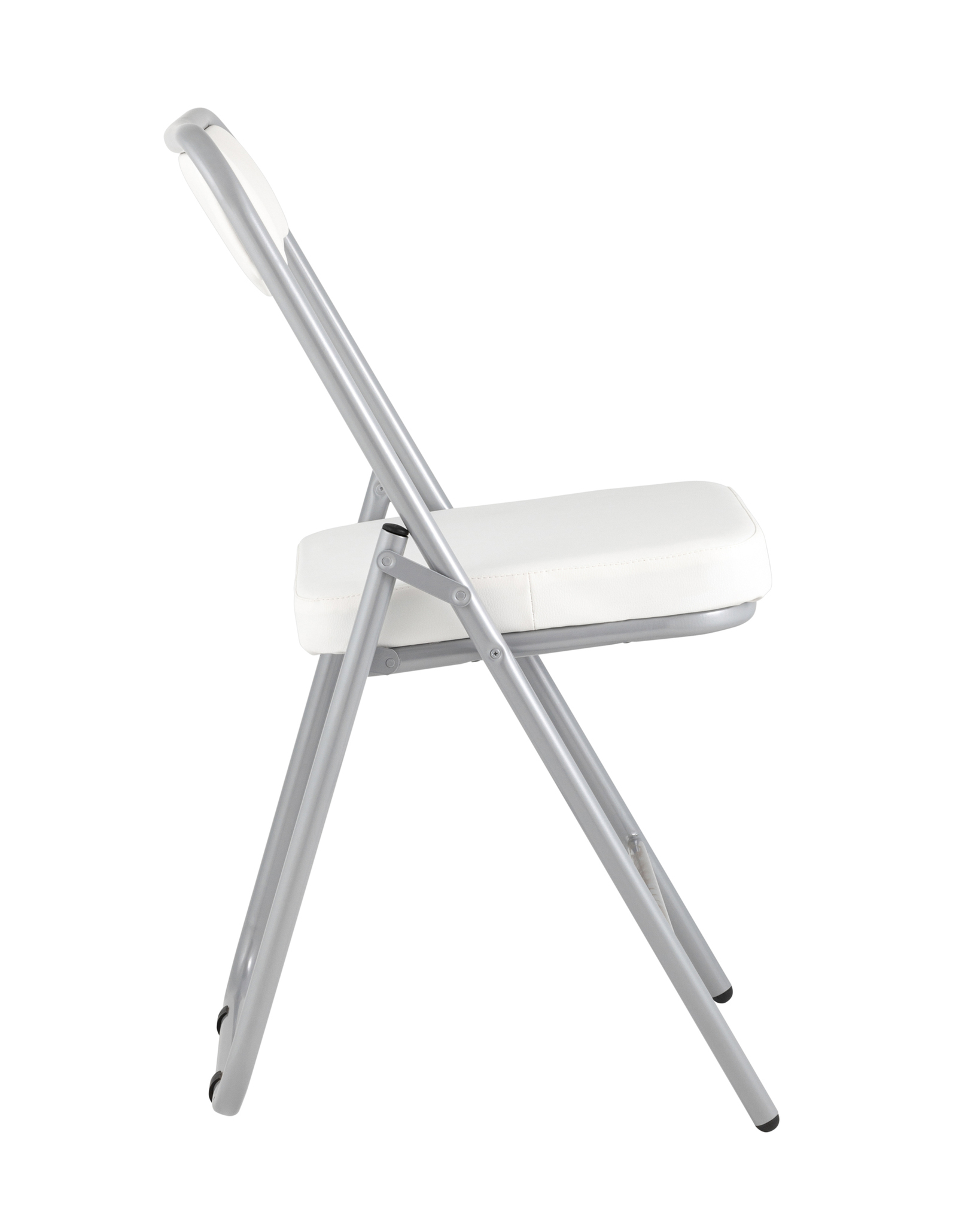 Складной стул Джонни экокожа белый каркас металлик Stool Group