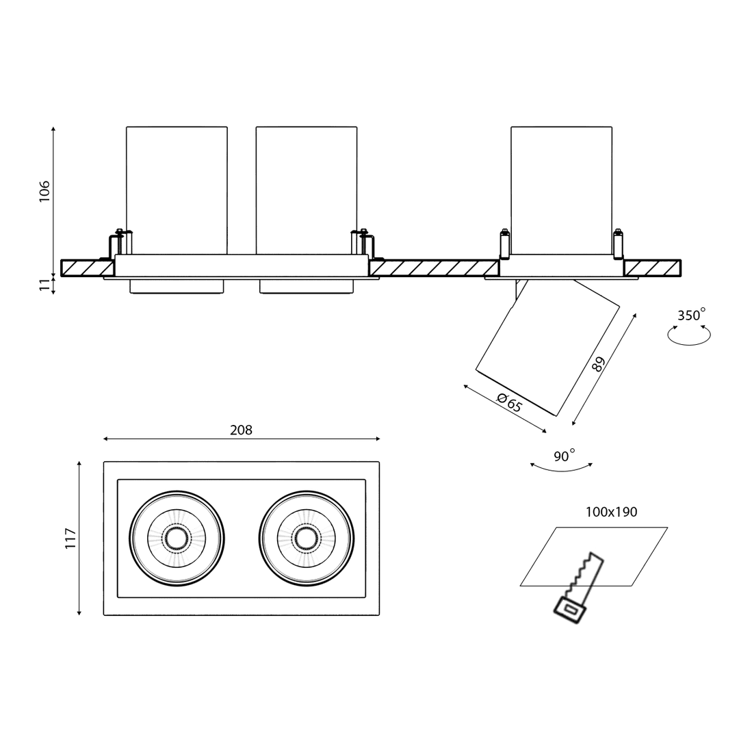 Светильник DesignLed SPL-SQ2-12-WW